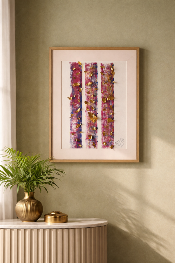 "Czerwone Brzozy" | grafika | technika własna