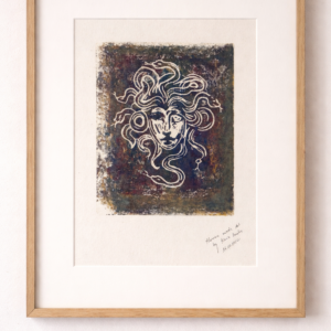 "Human-made art" z cyklu Meduza | linoryt